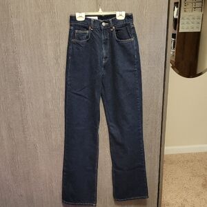 Zara Dark Wash Size 2, Contrast Stitching